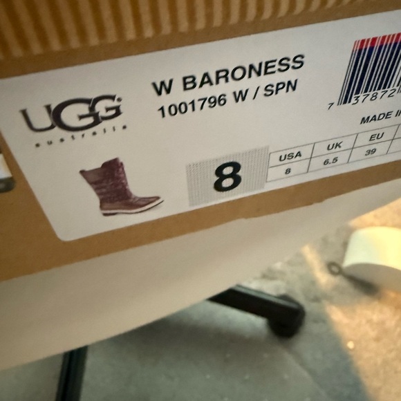 UGG Baroness Snow and Rain Boots Plum Colored Size 8 New in Box - Picture 5 of 5